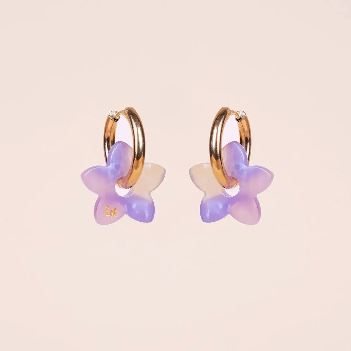 Créoles Tiaré Acétate Dégradé Jaune Lilas – Les Nicolettes
