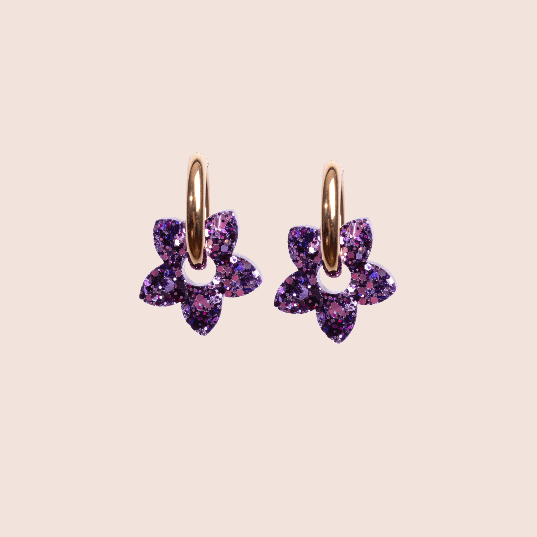 Créoles Tiaré Mix Violet-Les Nicolettes