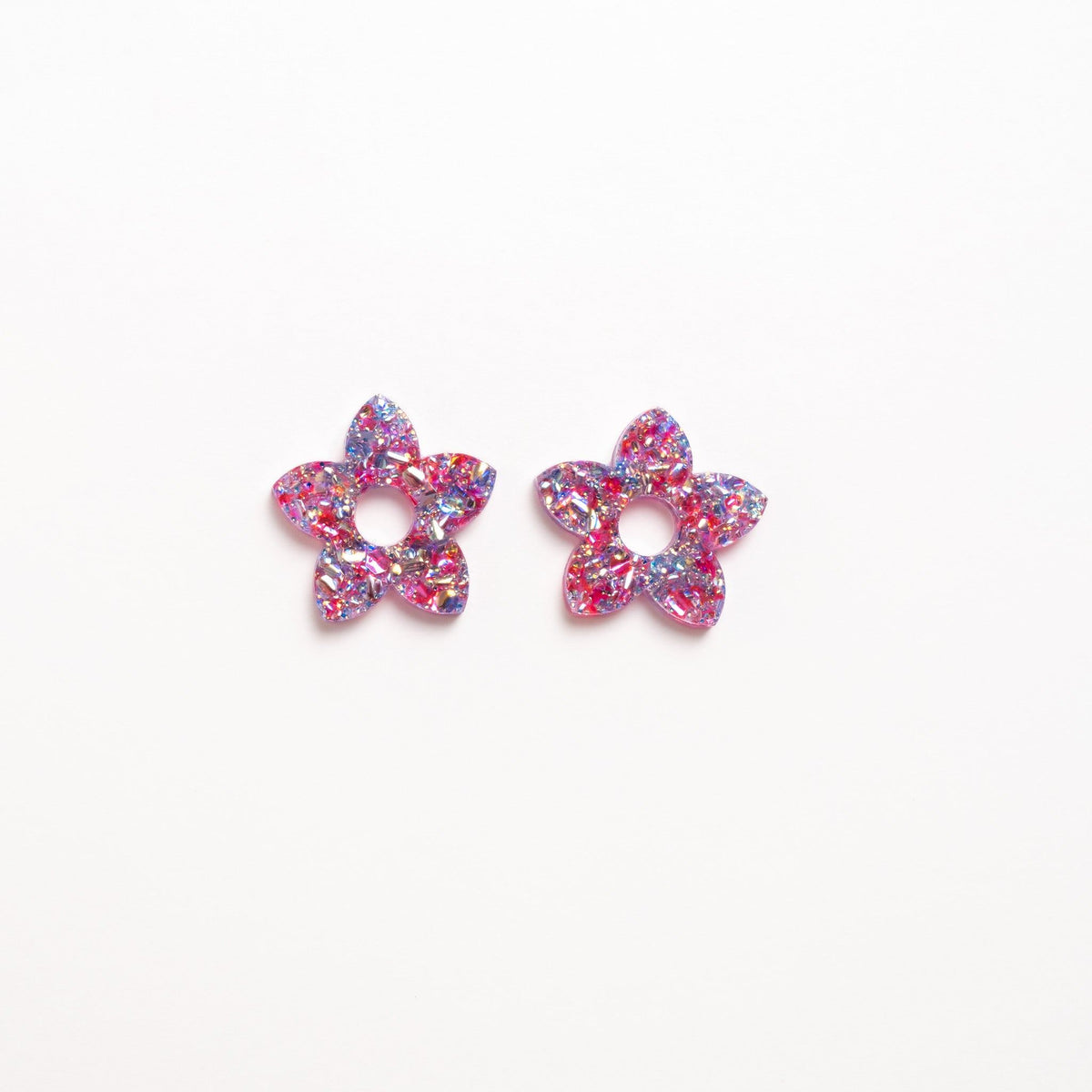 Créoles Tiaré Pink Blue-Les Nicolettes