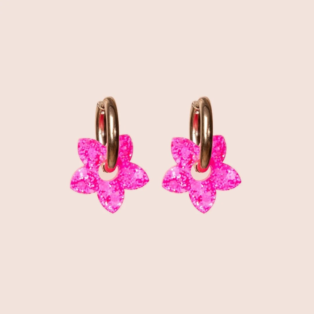 Créoles Tiaré Sorbet Rose Fluo – Les Nicolettes