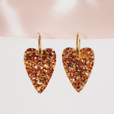 Stop motion – Boucles d'oreilles Cœur Pumpkin Spice – Les Nicolettes