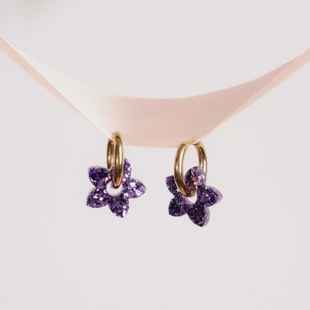 Stop motion – Créoles Tiaré Mix Violet – Les Nicolettes