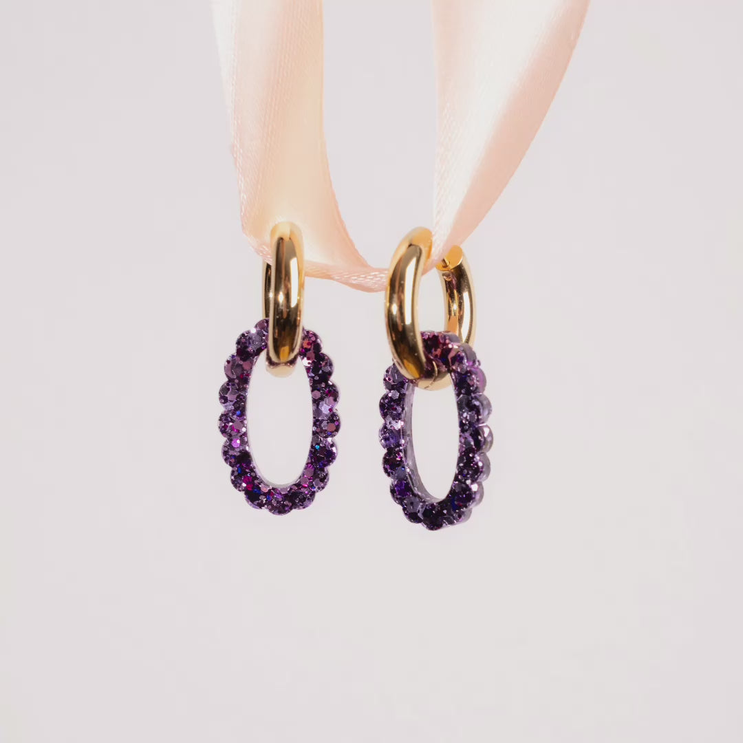 Stop motion – Créoles Ovale Mix Violet – Les Nicolettes