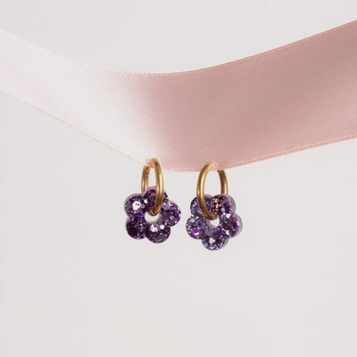 Stop motion – Créoles Mini Fleur Mix Violet – Les Nicolettes