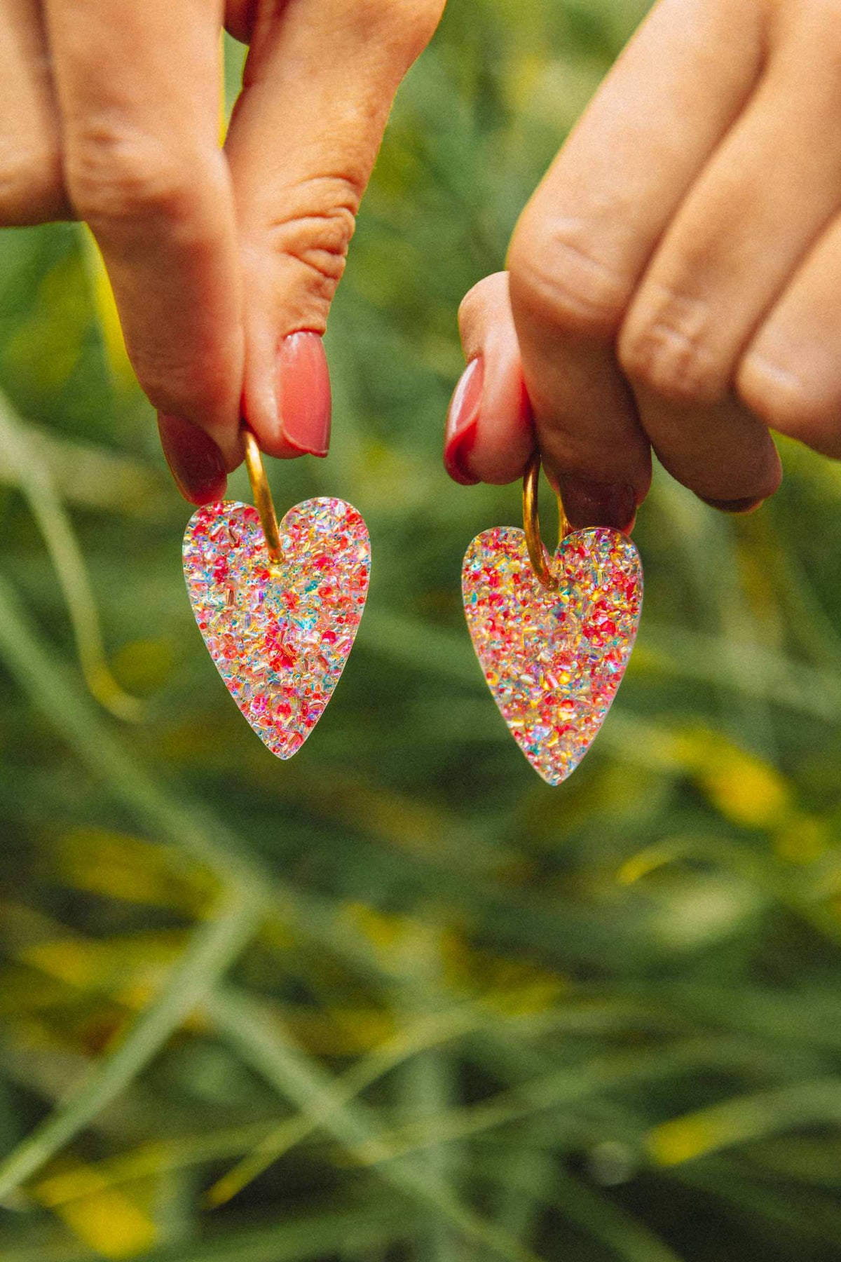 Boucles d'oreilles Cœur Pink Blue