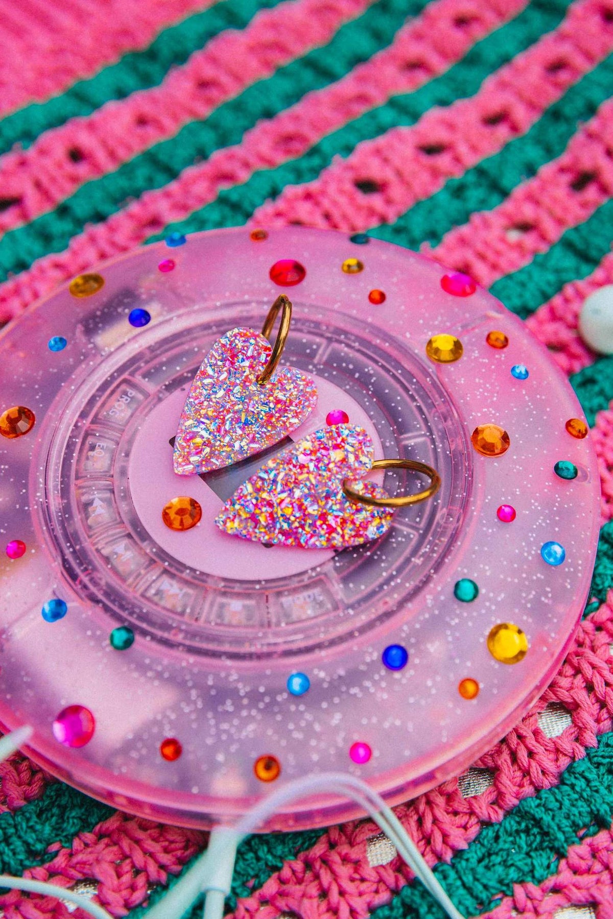 Boucles d'oreilles Cœur Pink Blue